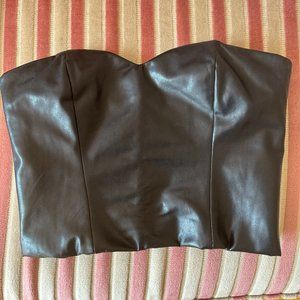 ARITZIA TALULA VEGAN LEATHER CORSET TOP